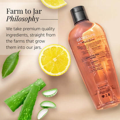 Aloette Sensitive Skin Toner for Face - Gentle Daily Facial Toner Soothing, Hydrating for Dry & Sensitive Skin - Removes Excess Oil, Dirt, Clogged Pores & Impurities - Cucumber, Chamomile & Aloe Vera