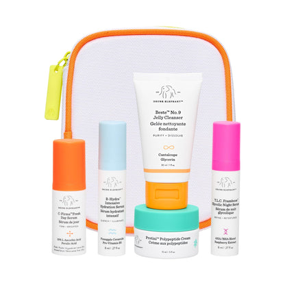 Drunk Elephant The Littles Kit - 5 Travel-Friendly A.M. and P.M. Essentials - Clean Clinical Skincare - Cruelty-Free - Dermatologist-Tested - Free of Essential Oils, Silicones, and Fragrance