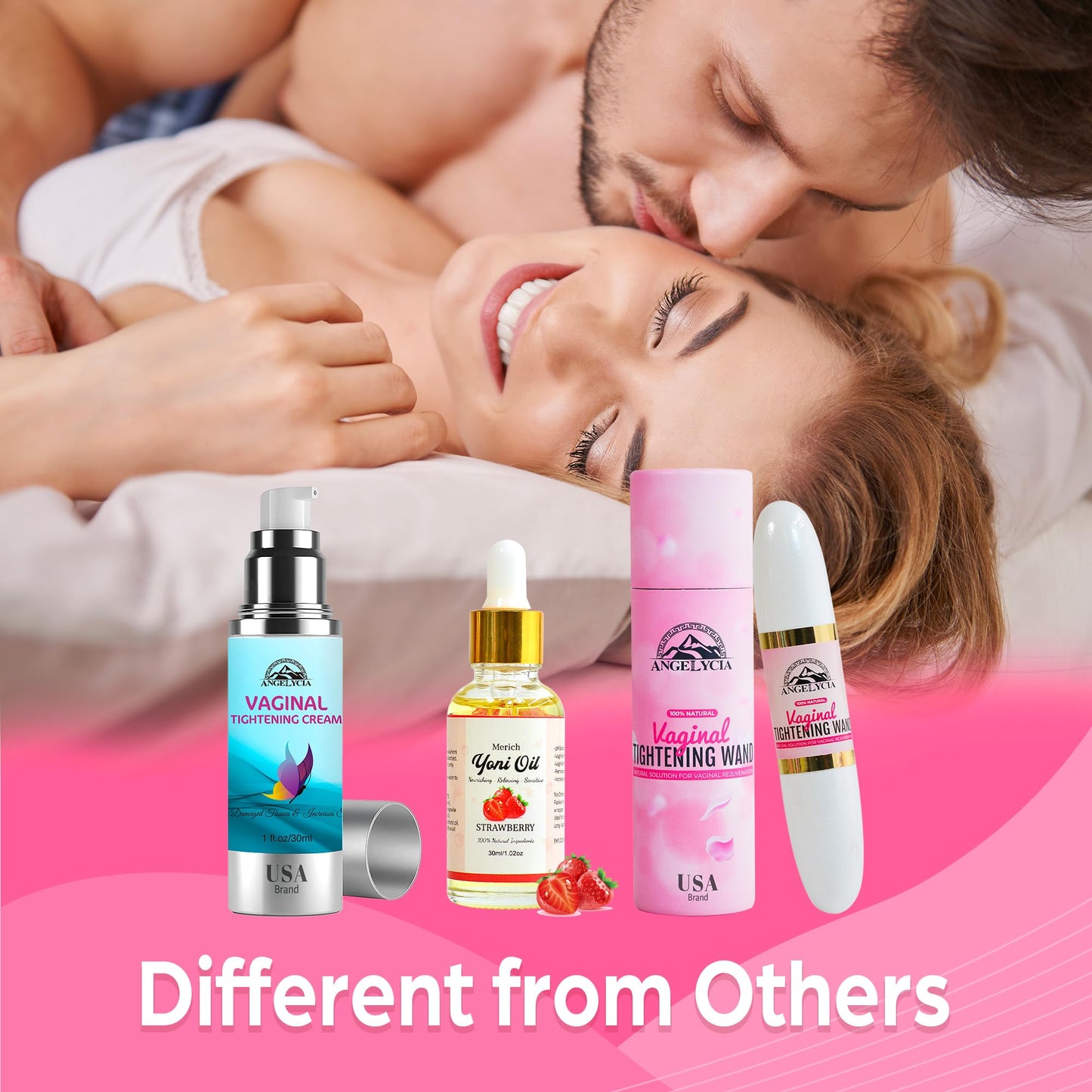 ANGELYCIA Ultimate Feminine Rejuvenation Trio: Wand, Cream and Yoni Oil for Vaginal Tightening, Rejuvenation, Effective Vaginial Tightening Cream, Coochie Tightener Wand and Feminine Yoni Oil