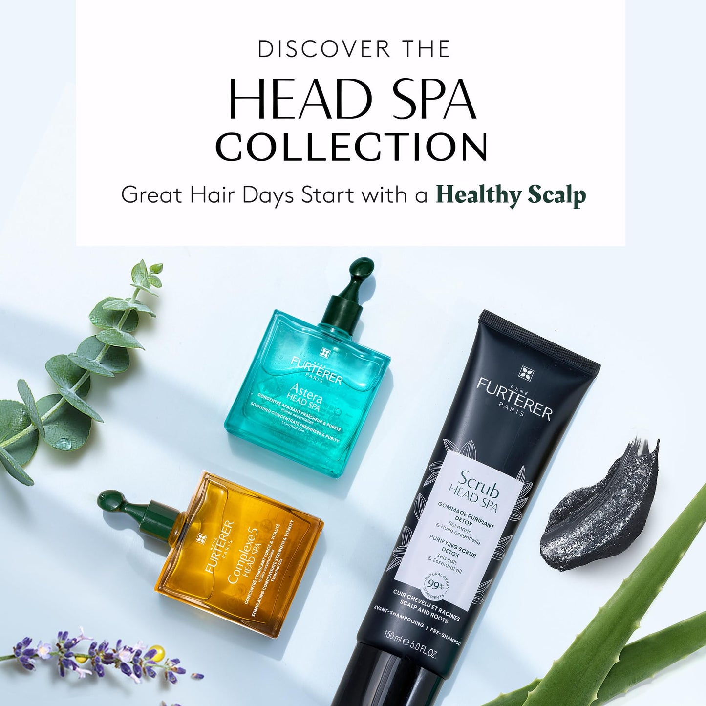 Rene Furterer Head Spa COMPLEXE 5 Stimulating Plant Concentrate, Pre-Shampoo Purifying Scalp Treatment, 1.6 oz