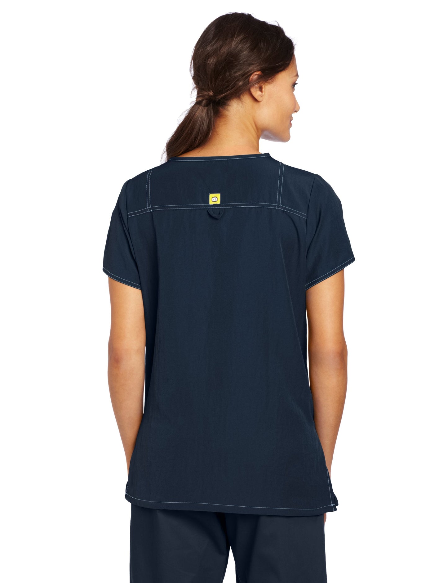 WonderWink Women's Scrubs Four Way Stretch Sporty V-Neck Top, Navy, XX-Large