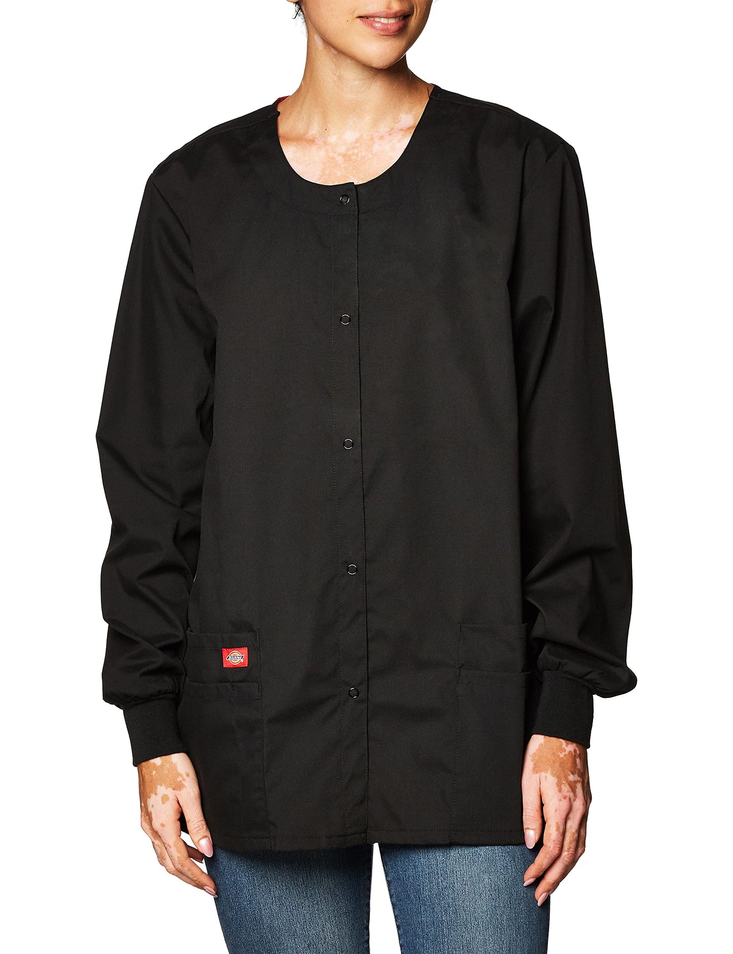 Dickies EDS Signature Scrubs for Women, Snap Front Scrub Jacket in Soft Brushed Poplin 86306