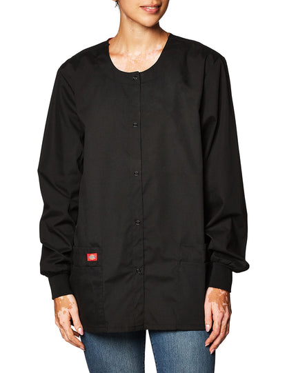 Dickies EDS Signature Scrubs for Women, Snap Front Scrub Jacket in Soft Brushed Poplin 86306