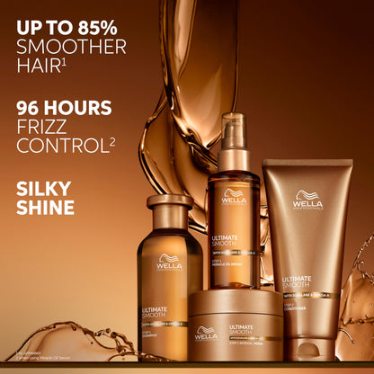 Wella Professionals ULTIMATE SMOOTH Shampoo for Dry, Dull & Frizzy Hair | For Shine & Smoothness | With Squalane & Omega 9 | Color Safe