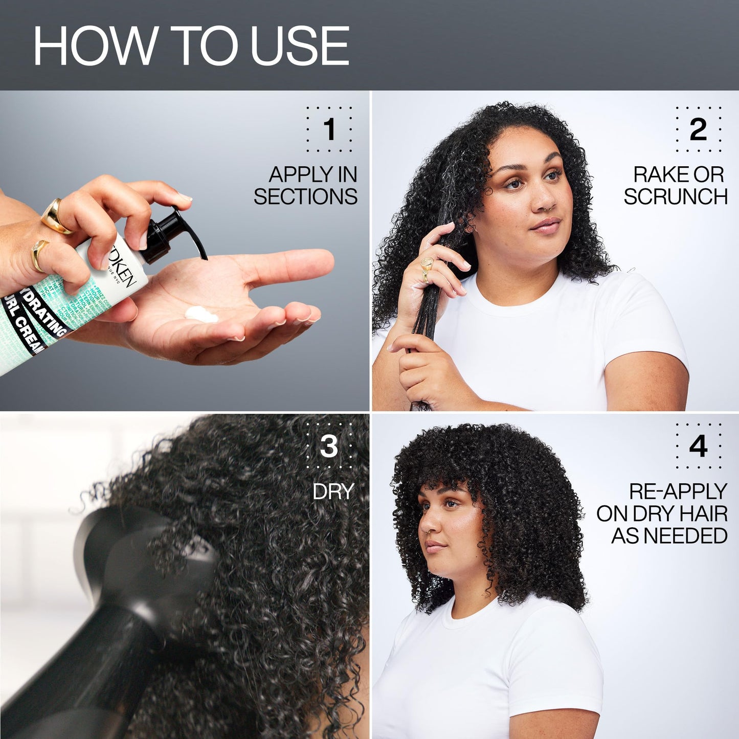 Redken Hydrating Curl Cream - 72 Hour Curl Definition, Heat Protection up to 450°F, Hydrates & Reduces Frizz, With Squalane & Jojoba Oil