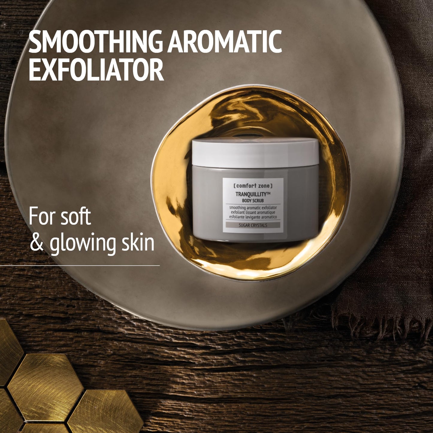 Tranquillity Body Scrub, Exfoliating Treatment, Smooths, Softens, Nourishes, Glowing Skin, Clean Beauty, Sugar Crystals, Amaranth & Almond Oils, All Skin Types, 10.06 Oz