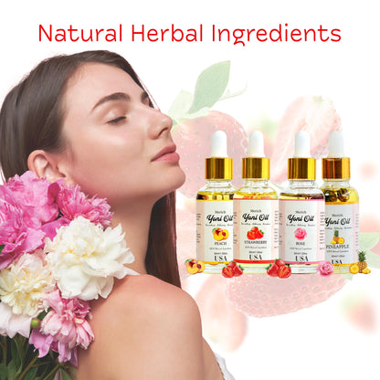 Natural Yoni Oil Ultimate Feminine Rejuvenation Set of Four | Feminine Yoni Detox | Naturally Scented Vaginal Oil | Restores pH Balance for Women | Eliminates Odor | Natural Gentle Cleansing