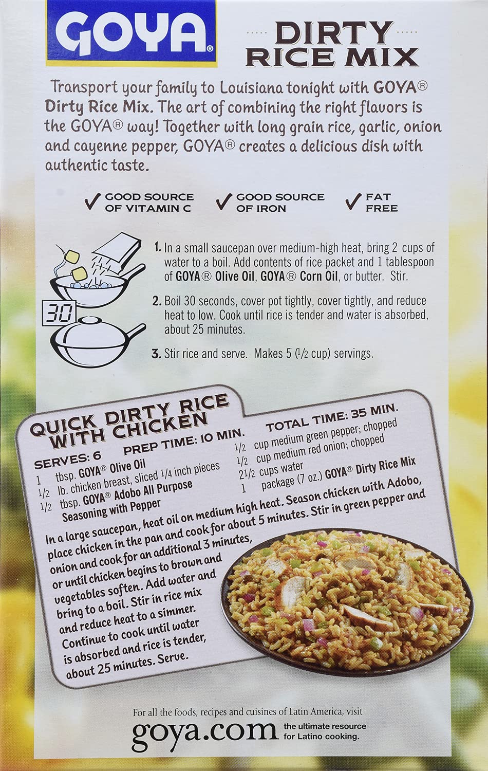 Goya Foods Louisiana Style Dirty Rice Mix, 7 Ounce (Pack of 12)