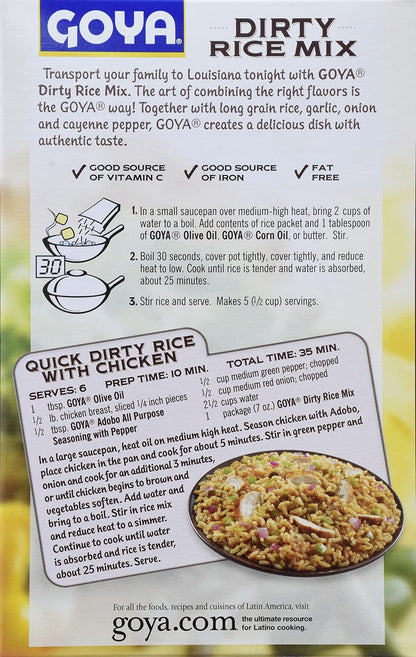 Goya Foods Louisiana Style Dirty Rice Mix, 7 Ounce (Pack of 12)