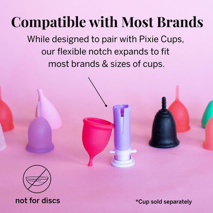 Pixie Menstrual Cup Applicator - Inserts Like A Tampon - Every Woman Can Now Use Period Cups - Perfect for Long Nails - Self Sanitizer TPE Properties - Travel Case (Cup Applicator)