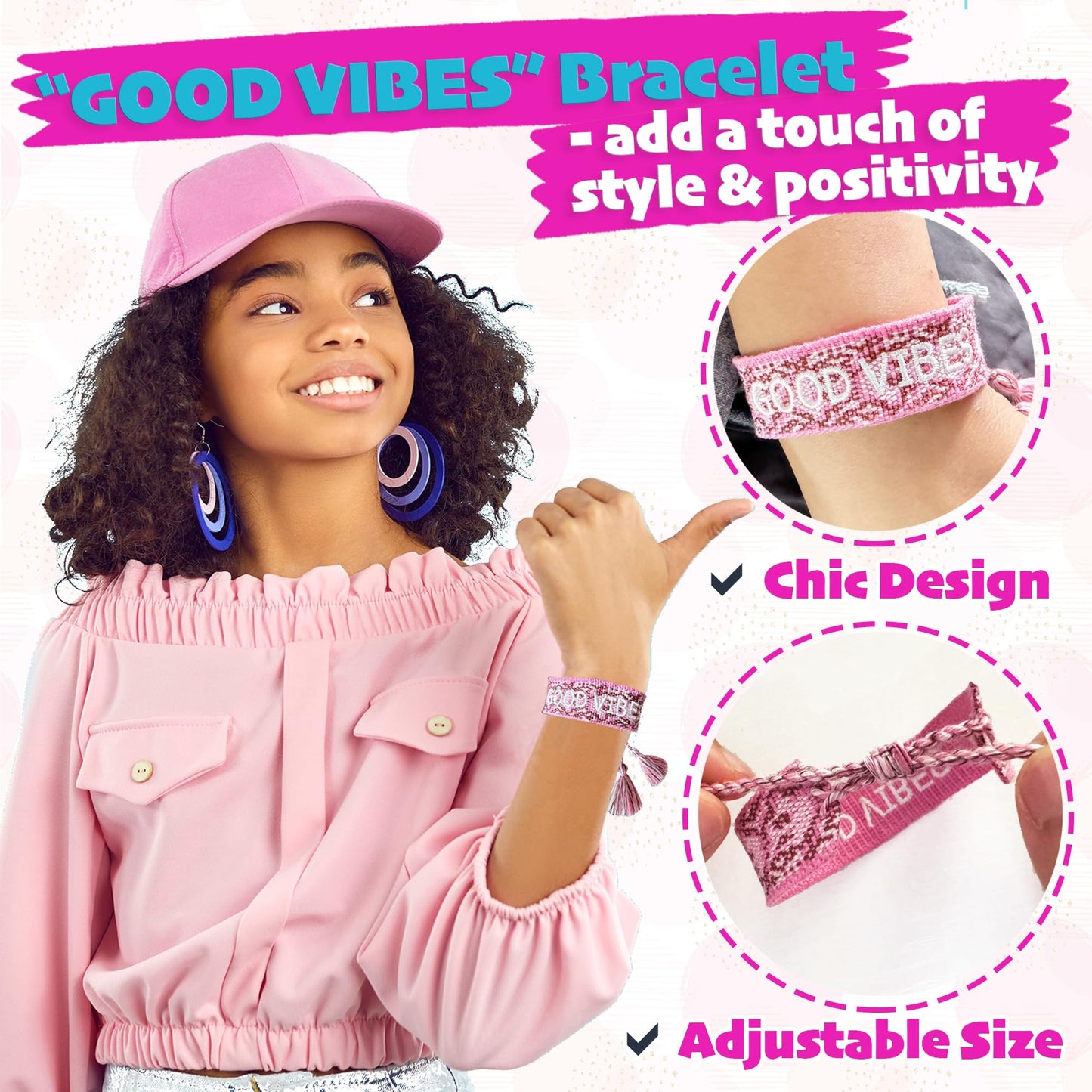 First Period kit for Girls | 22 PC Period Packs for Young Girls First Time | First Period Gift for Teen Girls with Sanitary Pad Storage Bag, Wipes, Bracelet, Eye Mask, Socks and More(Pink)