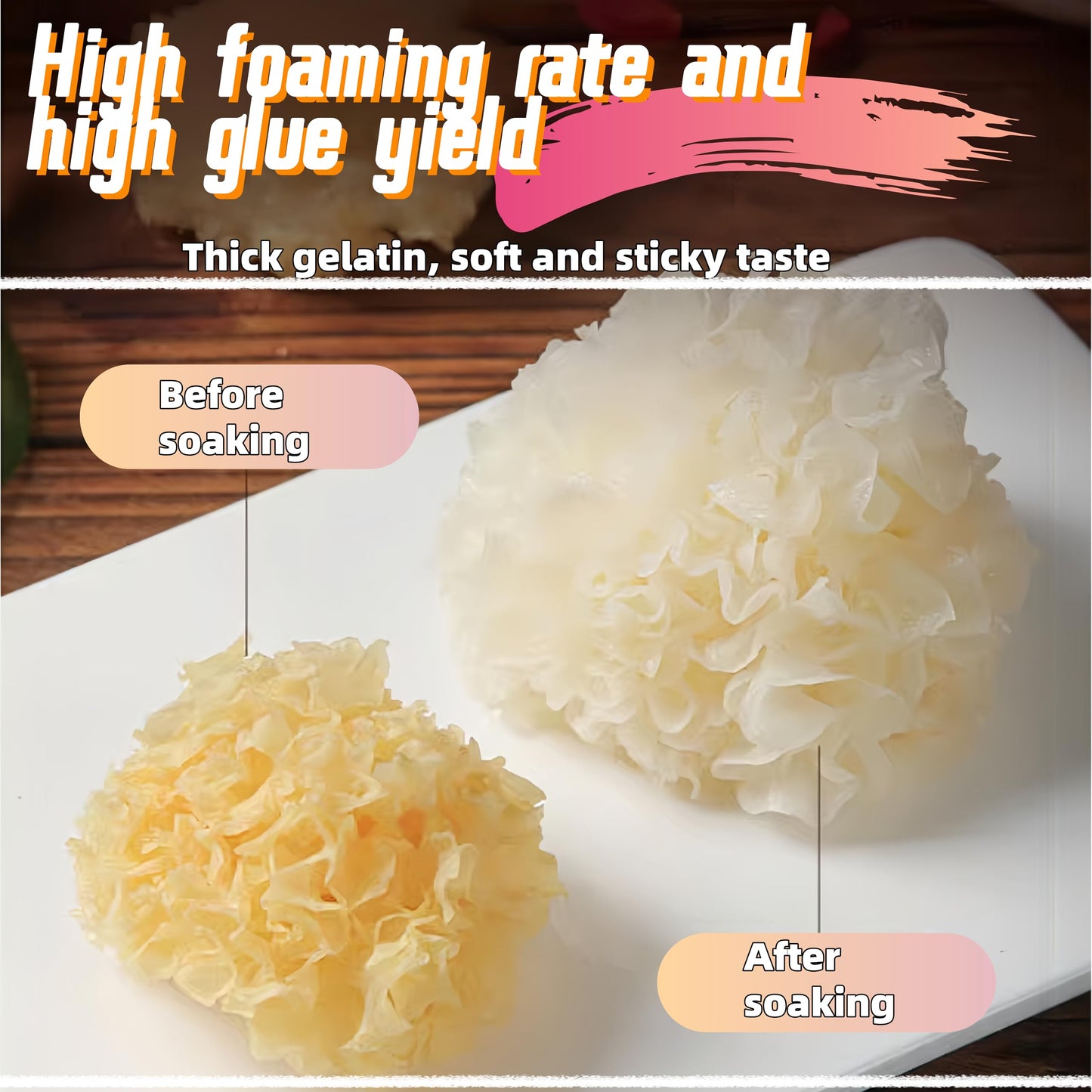 White Snow Fungus – (3.5 oz) | Sealed Jar | Easy Storage | Whole Plant, Rootless | Ideal for Desserts, Soups, and Cooking | Dried Snow Fungus |椴木小银耳，雪耳。