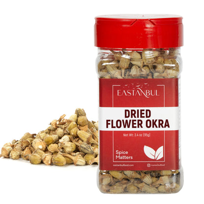 Eastanbul Dried Okra, 3.4oz Dried Ladies' Finger Ocra, Dry Ochro, Bamie AKA Kuru Bamya for Snacks, Stews, Stir Fries Rehydratable for Fried Okra, Gumbo, Turkish Food