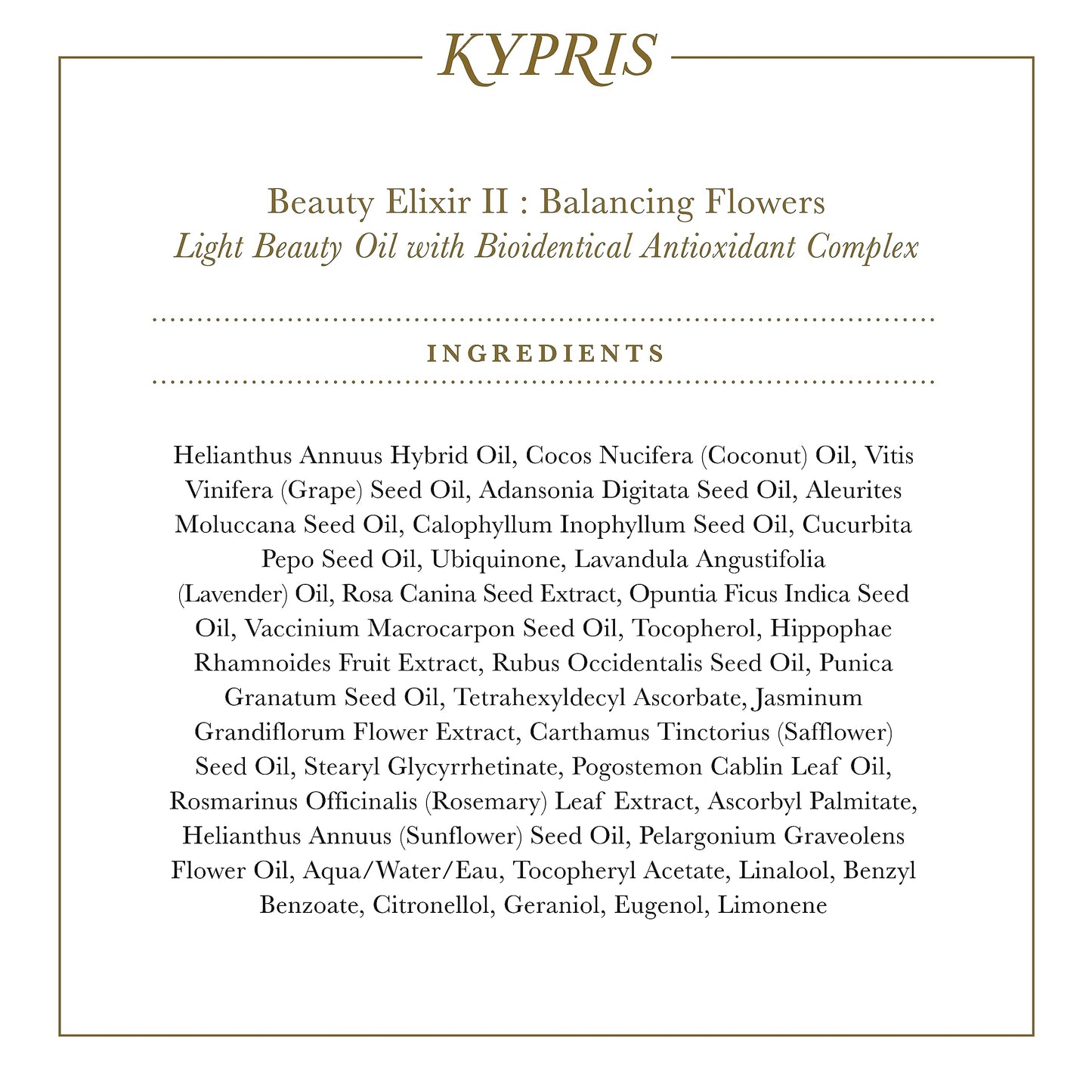 KYPRIS Beauty Elixir Moisturizing Bioidentical