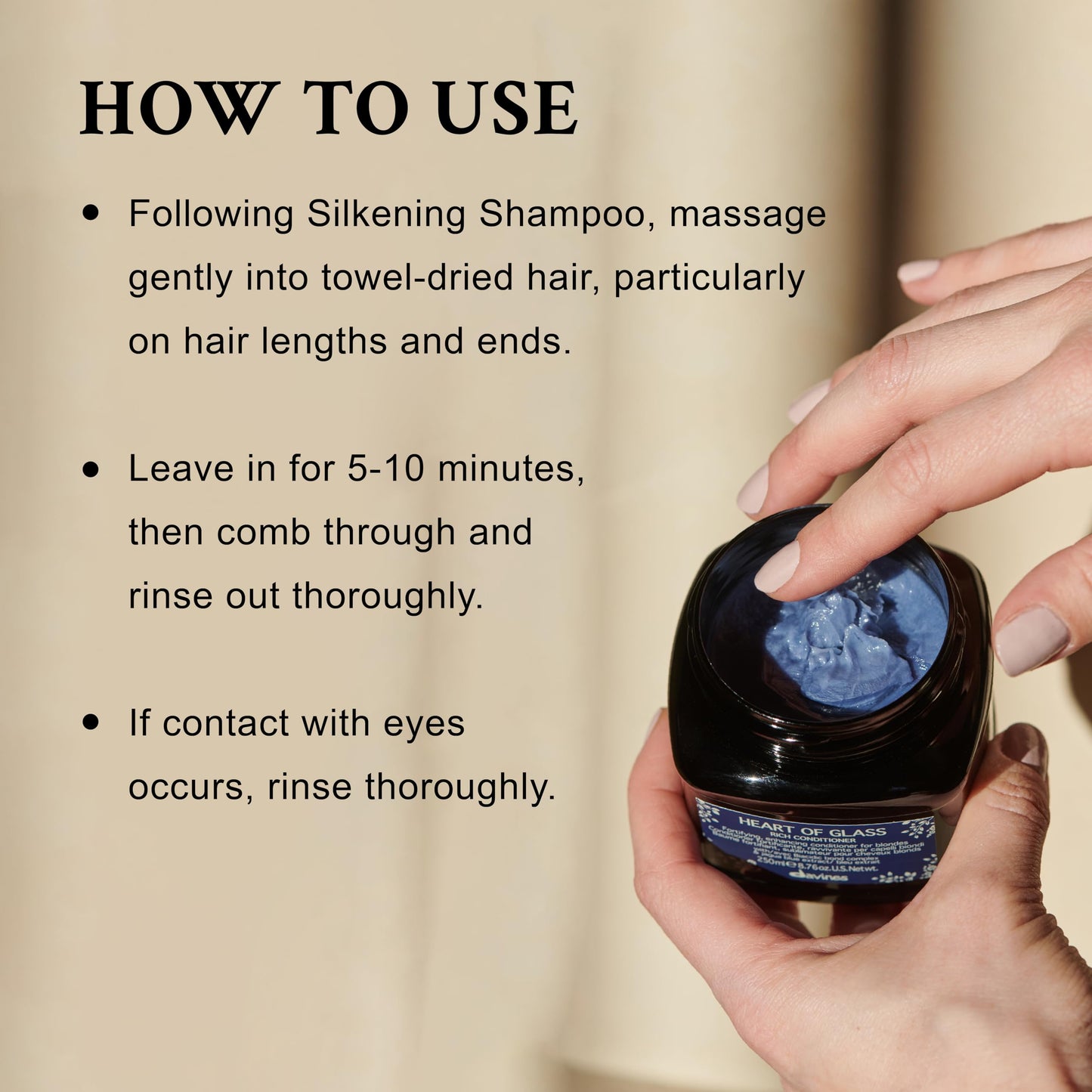 Davines Heart of Glass Rich Conditioner, Fortifying Treatment for Blonde & Silver Hair - Biacidic Bond Complex Repairs, Brightens & Nourishes with Jagua Blue Extract - Weightless Finish