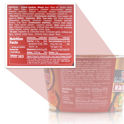 Vi Huong Instant Pho Noodles - 12-Pack, 2.47 Ounce Bowls, Chicken And Beef Variety - Authentic Pho Soup Recipe, Ready In 4 Minutes - Non GMO, Gluten Free- Quick Meals On The Go (Black Pepper Crab)