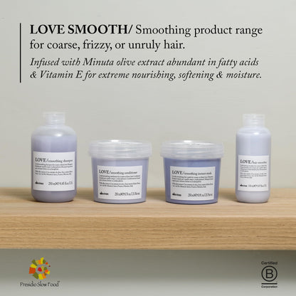 Davines LOVE Smoothing Conditioner, Smoothing Formula for Frizzy or Coarse Hair, Soften and Nourish