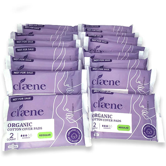 Claene Organic Cotton Cover Pads, Cruelty-Free, Menstrual Regular Sanitary for Women, Unscented, Breathable, Vegan, Organic Pads, Natural Sanitary Napkins with Wings- 200 Count Pack of 1