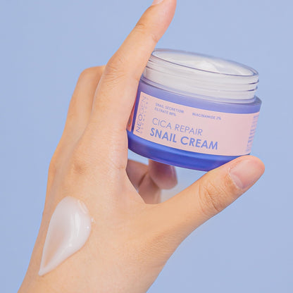 NEOGEN CICA REPAIR SNAIL Line Excellent recovery and soothing effects from CICA PURE COMPELX restores healthy-looking firm skin (Cream)
