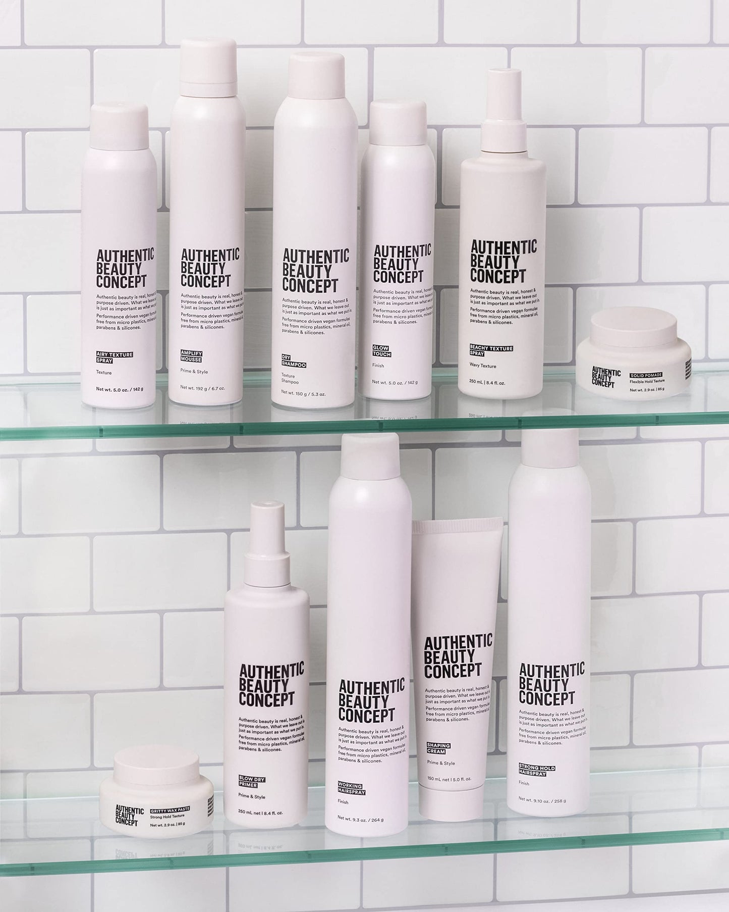 Authentic Beauty Concept Solid Pomade | Texture Hair Pomade | Medium Hold | Shiny Finish | All Hair Types | Vegan & Cruelty-free | Silicone-free | 2.9 oz.