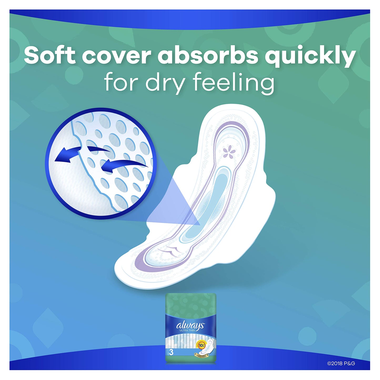 ALWAYS Ultra Thin Size 3 Extra Long Super Pads With Wings Unscented, 38 Count