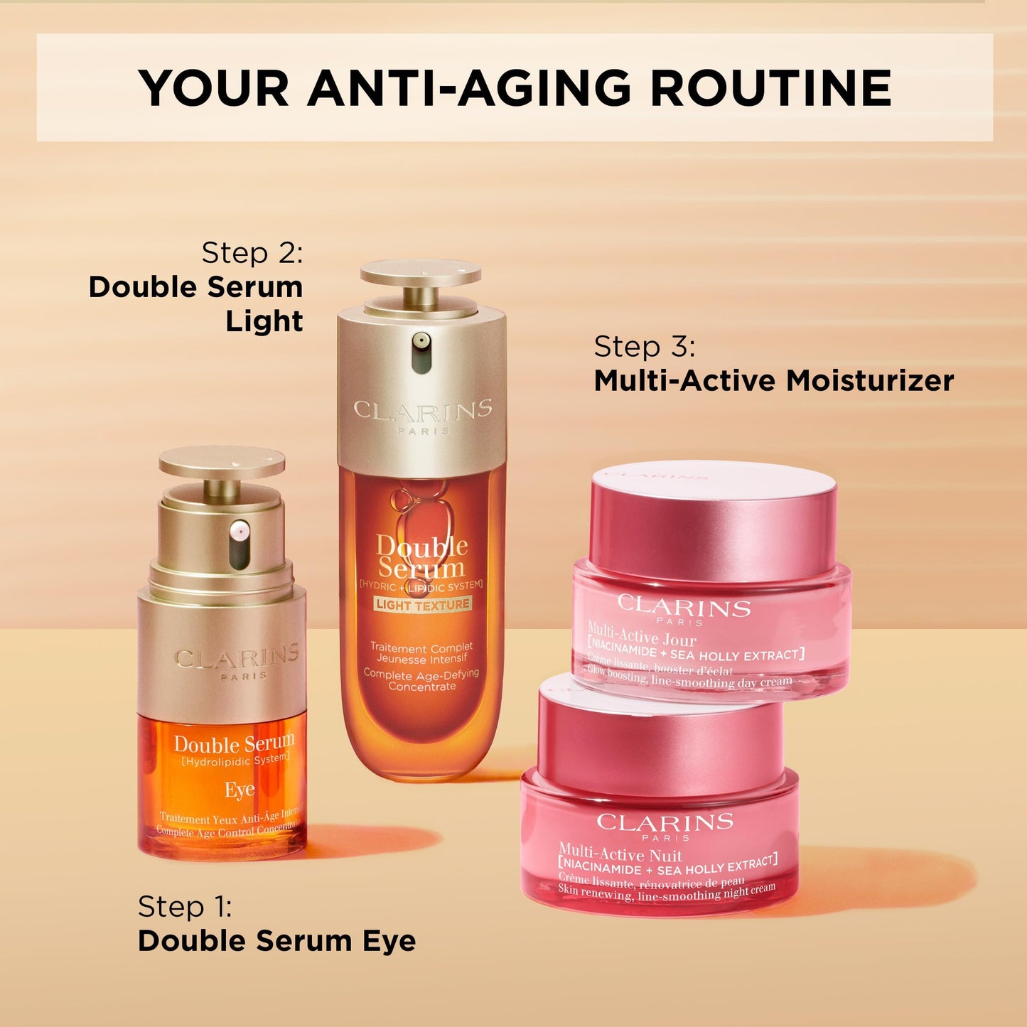 Clarins DOUBLE SERUM LIGHT TEXTURE | Anti Aging Serum | Visibly Firms, Smoothes, Boosts Radiance and Refines Pores | 24H Hydration | Great for Combination to Oily Skin and Humid Climates