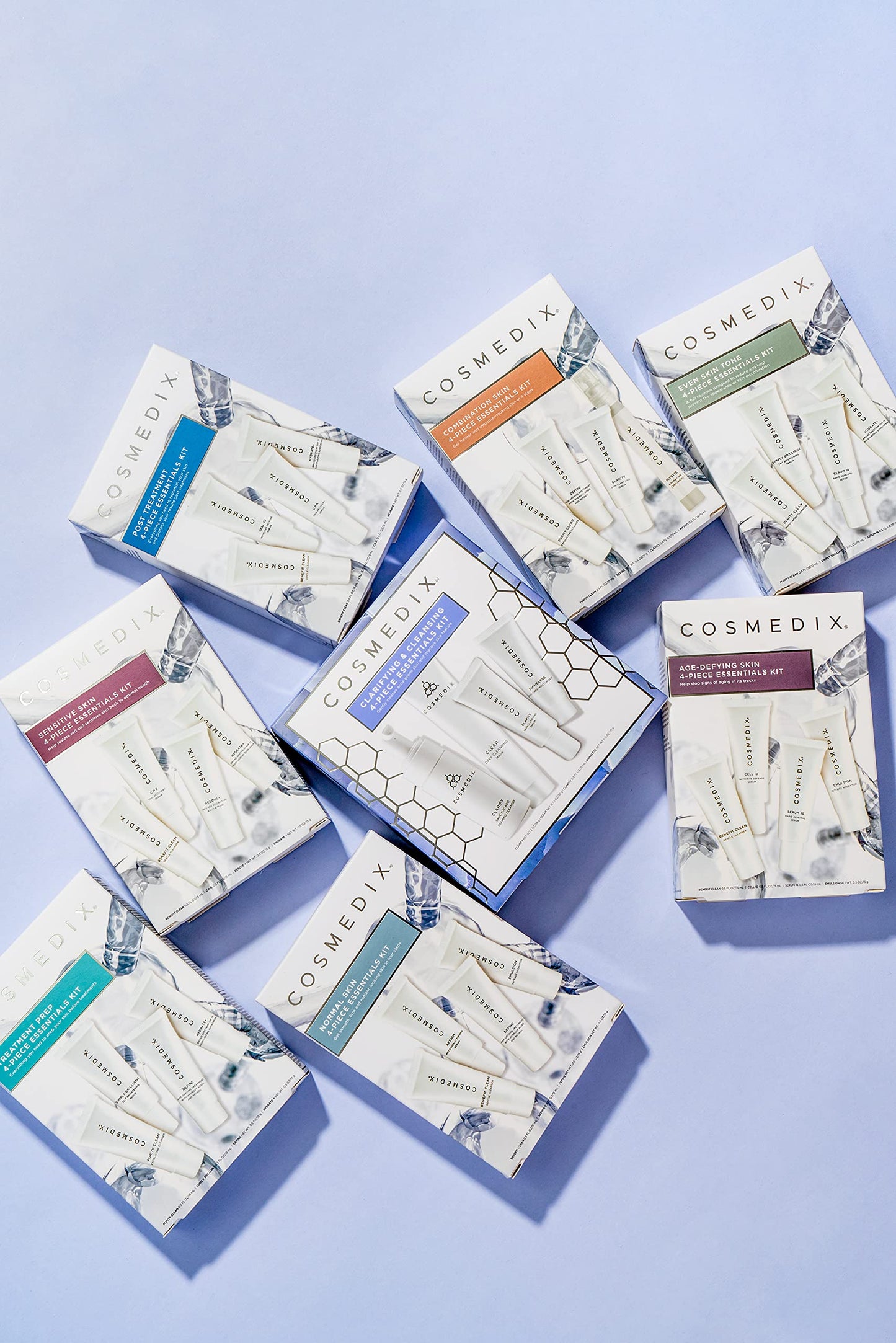 COSMEDIX Age-Defying Starter Kit Facial Skin Care Set - Includes Face Cleanser, Nutritive & Renewal Face Serum & Emulsion Intense Hydrator - Gentle Skincare for Fine Lines, Wrinkles & Dark Spots