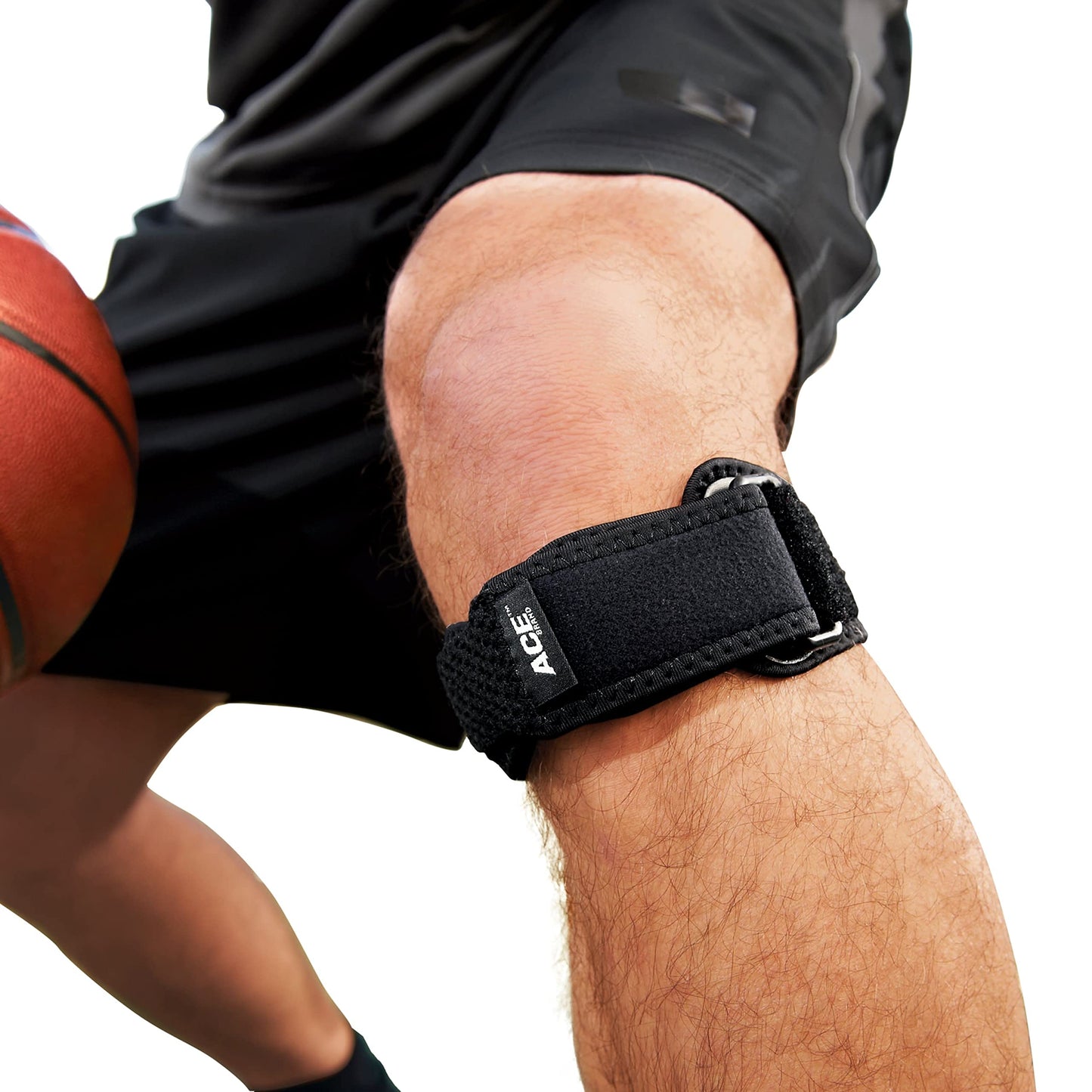 ACE Brand Knee Strap, Adjustable, Black, 1/Pack