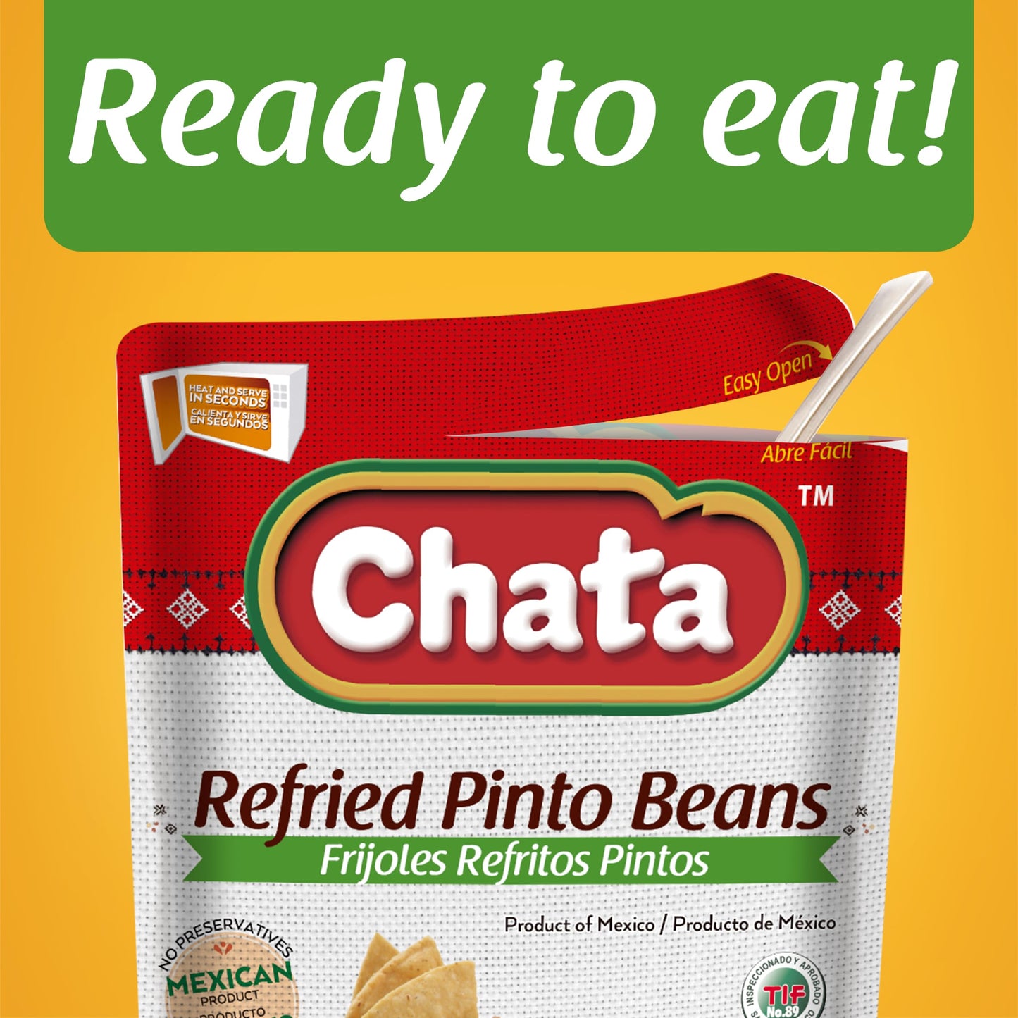 Chata Mexican Refried Pinto Beans, Authentic Mexican Flavor, 15.2 oz (Pack of 5)