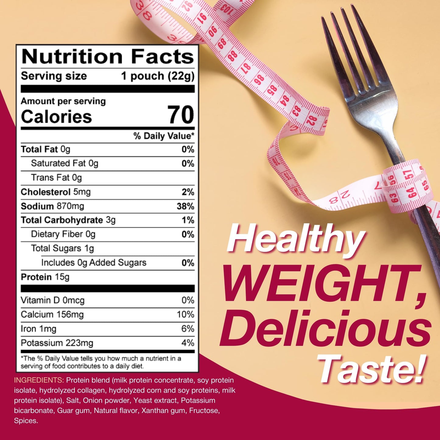 ProtiDIET High Protein Chicken Soup Mix - Low Sugar, No Fat, Quick and Easy-to-Prepare Meal Replacement Protein Powder Soup Mix Nutritious Vitamins - 7 Pouches Per Box