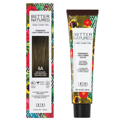Better Natured Permanent 6A Dark Ash Blonde Hair Color Dye - Naturally-derived, Vegan & 100% Gray Coverage that Lasts up to 8 Weeks