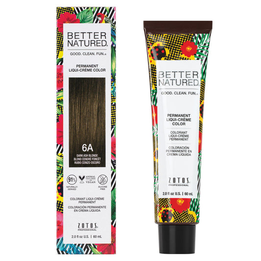 Better Natured Permanent 6A Dark Ash Blonde Hair Color Dye - Naturally-derived, Vegan & 100% Gray Coverage that Lasts up to 8 Weeks