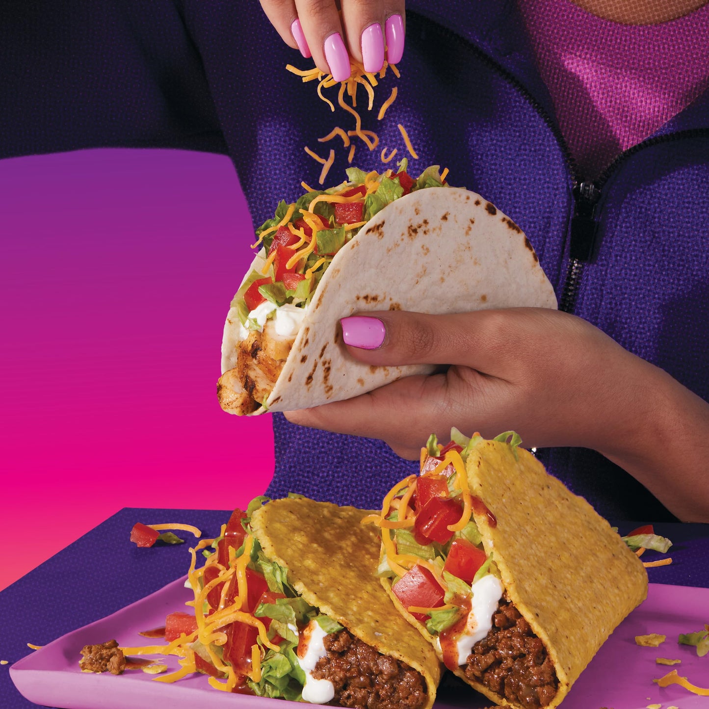 Taco Bell Crunchy & Soft Taco Cravings Kit with 6 Soft Tortillas, 6 Crunchy Taco Shells, Taco Bell Mild Sauce & Seasoning, 12.9 oz Box