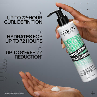 Redken Hydrating Curl Cream - 72 Hour Curl Definition, Heat Protection up to 450°F, Hydrates & Reduces Frizz, With Squalane & Jojoba Oil