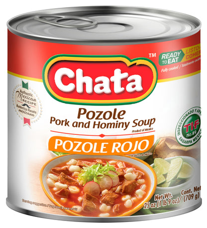 Chata Authentic Pozole Soup with Pork and Hominy Corn, 25 oz, Pack of 3
