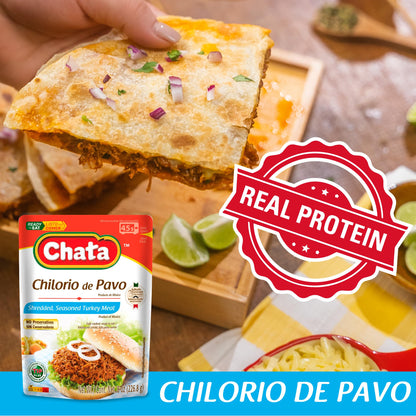 Chata Mexican Turkey Chilorio, Shredded Seasoned Turkey, 8 oz
