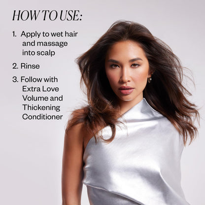 IGK EXTRA LOVE Volume & Thickening Shampoo | Volumizing Shampoo for Fine, Thin Hair | Hydrates + Supports Scalp Care | Vegan + Cruelty Free | 8 oz