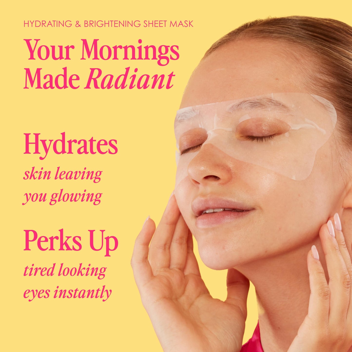 Grande Cosmetics GrandeGLOW Up Sheet Mask Set - for Hydrated, Brighter-Looking Eye & Brow Areas (5 Count)