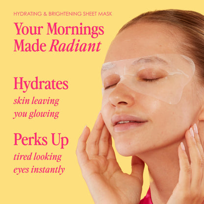 Grande Cosmetics GrandeGLOW Up Sheet Mask Set - for Hydrated, Brighter-Looking Eye & Brow Areas (5 Count)
