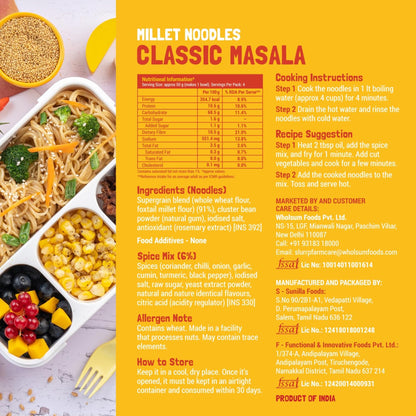 Slurrp Farm Millet Noodles Variety Pack | Mild & Classic Masala | No Maida, Not Fried | Nutritious, Wholesome & Tasty Meal for Kids & Adults | Cooks in 4 Mins | 6.77 Oz (Pack of 2)