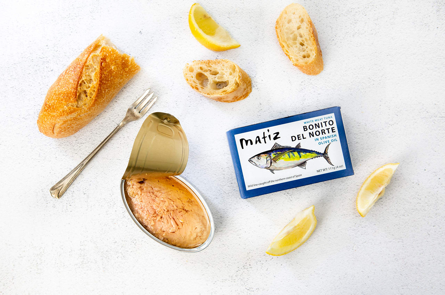Matiz España Bonito Del Norte, 4 Ounce, White Meat Tuna in Olive Oil (12 Tins)