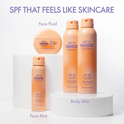 Isle Of Paradise Daily Defense Face Fluid SPF 50 Sunscreen, Broad-Spectrum UVA/UVB Protection, Lightweight & Non-Greasy, Liquid Face Sunscreen for All Skin Types, 1.69 fl. Oz