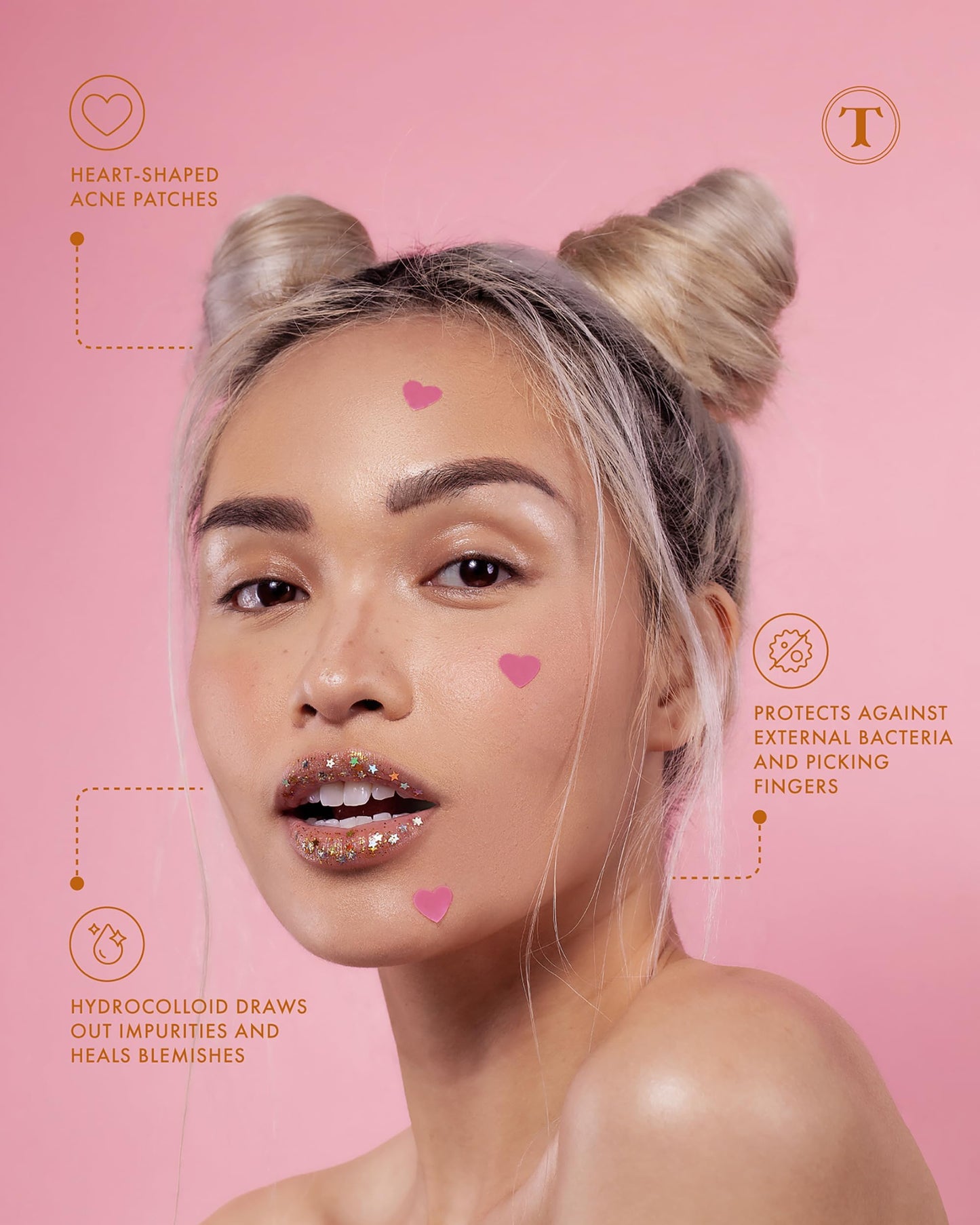Truly Beauty Heart Your Imperfections Blemish Patches | Cute Heart-Shaped Hydrocolloid Acne Stickers | Strong Hold & Fast Results | 36 Count
