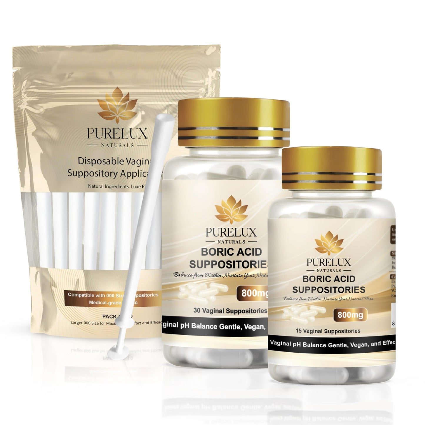 PureLux Disposable Personal Care Applicators 10 Count BPA-Free Individually Wrapped Size 000 Compatible