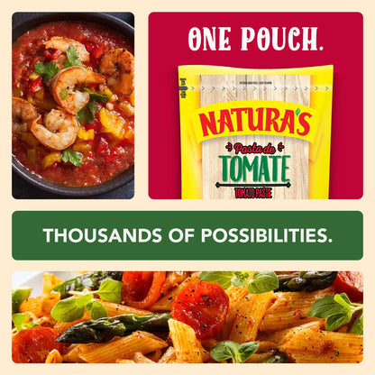 NATURA'S Natural Tomato Paste, Heat-and-Eat Tomato Paste in 7.1oz. Easy-Open Pouch (Pack of 3)