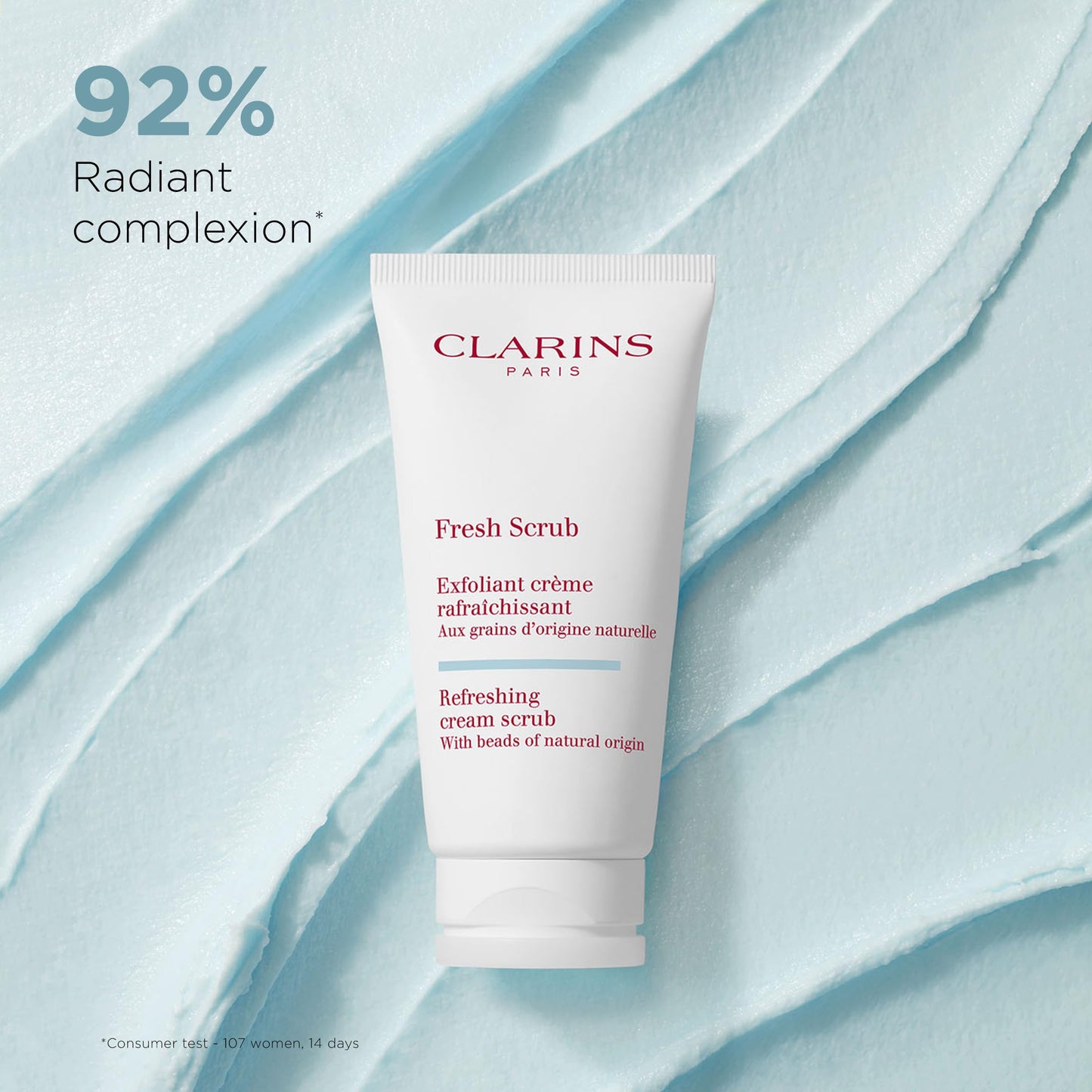 Clarins Fresh Scrub | Award-Winning | Refreshing, Cream-Gel Face Scrub With Natural Beads | Gently Exfoliates, Refreshes and Hydrates | Paraben-Free | SLS -Free | Mineral Oil Free | All Skin Types