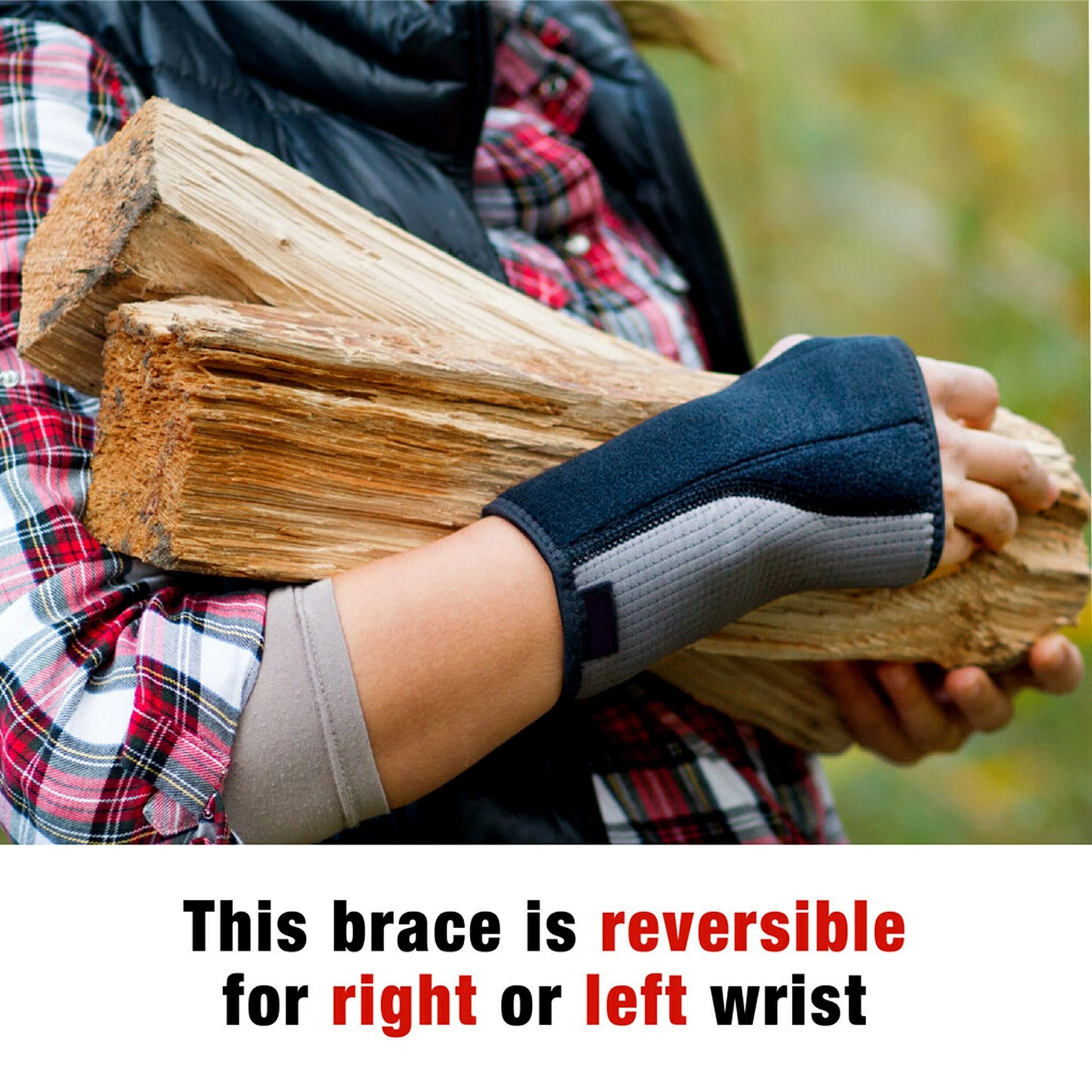 ACE Brand Reversible Wrist Brace Wrist Support for Sore Weak and Injured Wrists Breathable One Size Fits Most