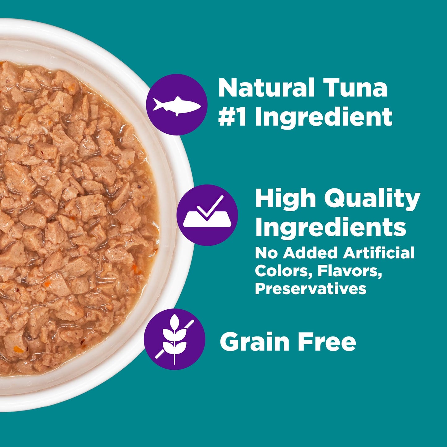 Wellness Complete Health Purrfect Duos, Cuts in Gravy, Adult Wet Cat Food, Natural, Protein-Rich, Grain-Free, 2.64 Ounce, 12 Pack, (Tuna & Cod Dinner Recipe)