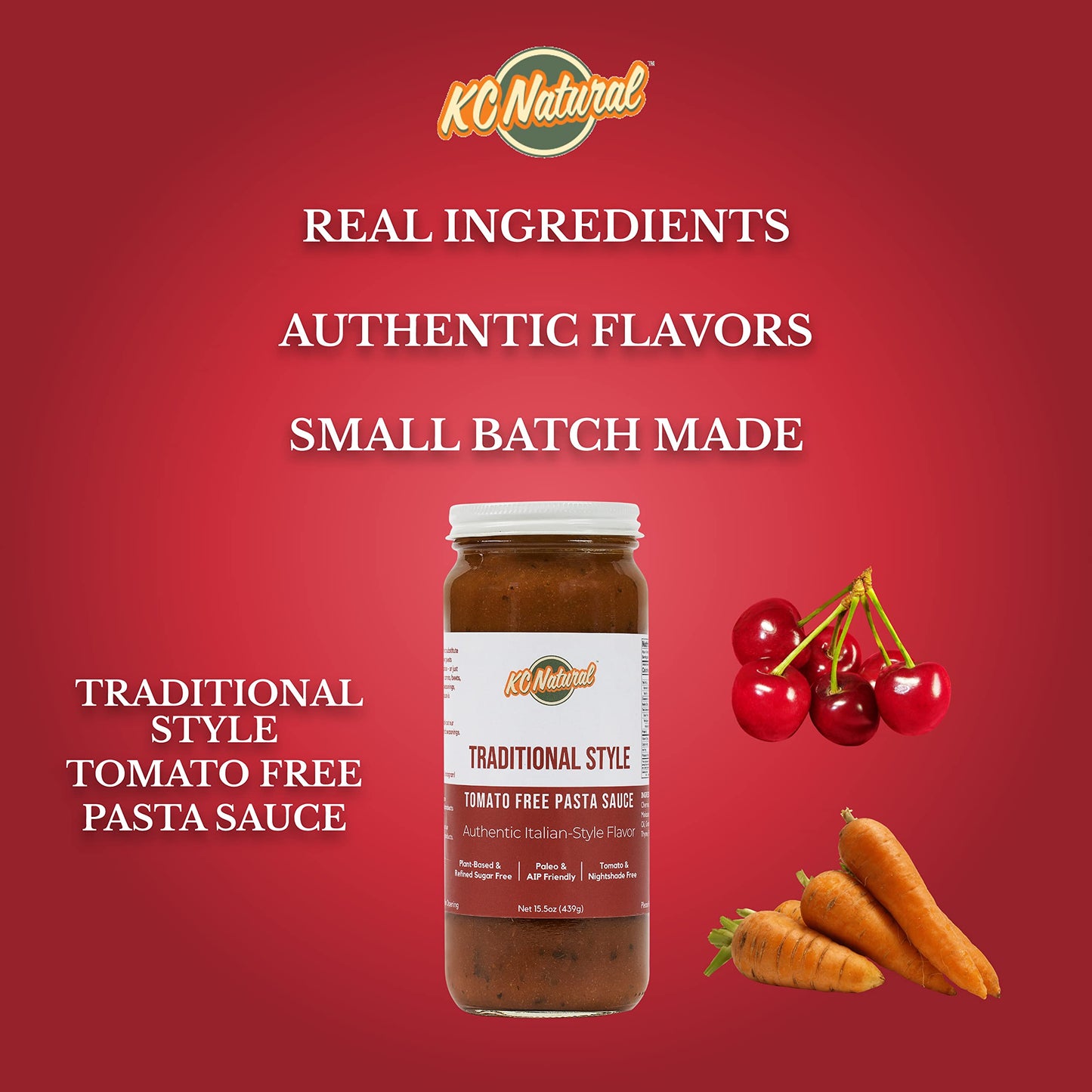 KC Natural | Traditional Style Tomato Free Pasta Sauce | 280mg Sodium (1-pack, 1.00)