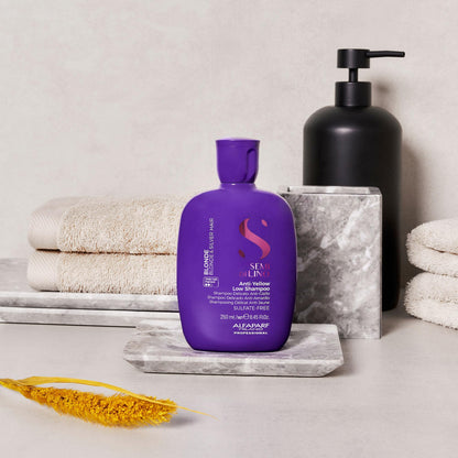 ALFAPARF MILANO Semi di Lino Purple Shampoo for Blonde, Highlighted, Platinum & Silver Hair - Neutralizes Brassy Tones - Hydrates & Strengthens - Sulfate Free